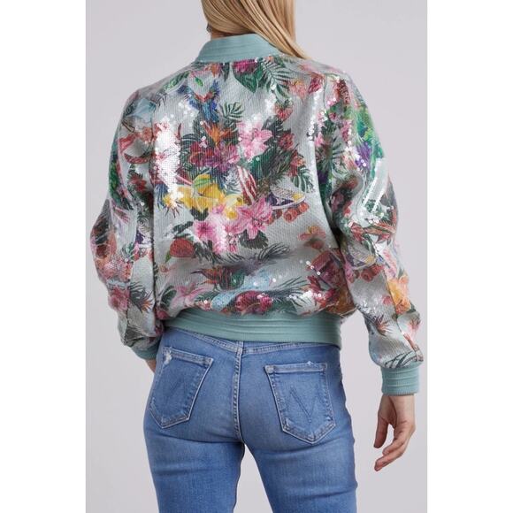 NWOT Golden Goose Journey Erica Miami Sequin Bomber Jacket Size 40/US 4 - Picture 2 of 10